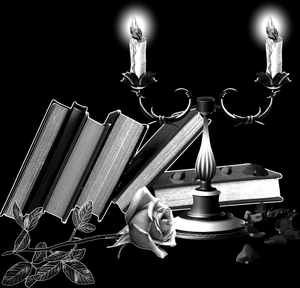Свечи Книги - картинки для гравировки